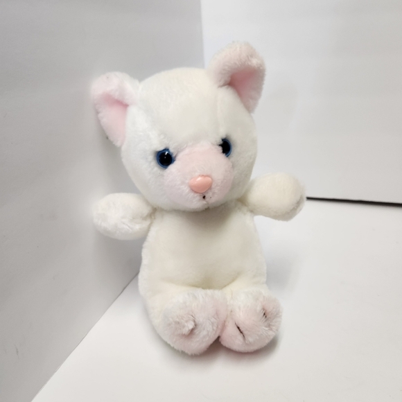 Vintage Other - Vintage 1980s White Cat Stuffed Animal Plush Toy Kitten